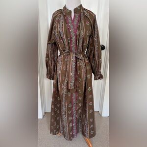 Brown Boutique Long Sleeve Floral Dress size large